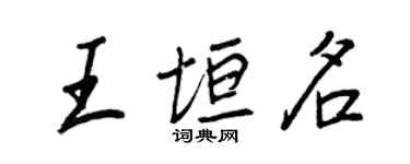 王正良王垣名行书个性签名怎么写