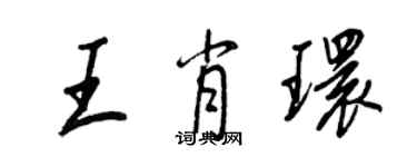 王正良王肖环行书个性签名怎么写