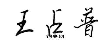 王正良王占普行书个性签名怎么写