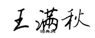 王正良王满秋行书个性签名怎么写