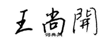 王正良王尚开行书个性签名怎么写