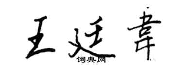 王正良王廷韦行书个性签名怎么写