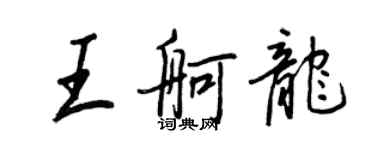王正良王舸龙行书个性签名怎么写