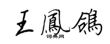 王正良王凤鸽行书个性签名怎么写