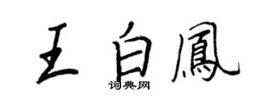 王正良王白凤行书个性签名怎么写