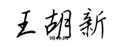 王正良王胡新行书个性签名怎么写