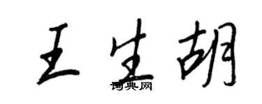 王正良王生胡行书个性签名怎么写