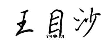 王正良王目沙行书个性签名怎么写