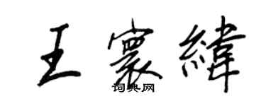 王正良王寰纬行书个性签名怎么写
