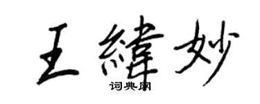 王正良王纬妙行书个性签名怎么写