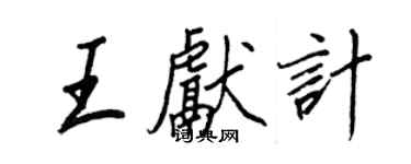 王正良王献计行书个性签名怎么写