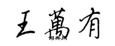 王正良王万有行书个性签名怎么写