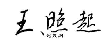 王正良王照起行书个性签名怎么写