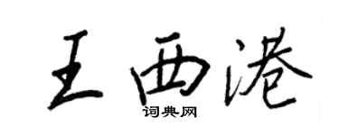 王正良王西港行书个性签名怎么写