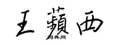 王正良王苹西行书个性签名怎么写