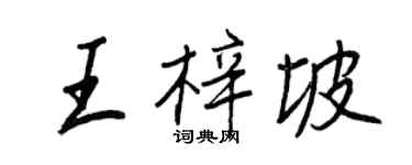 王正良王梓坡行书个性签名怎么写