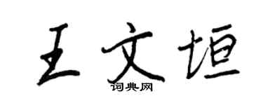 王正良王文垣行书个性签名怎么写