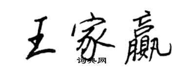 王正良王家赢行书个性签名怎么写