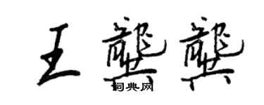 王正良王龚龚行书个性签名怎么写