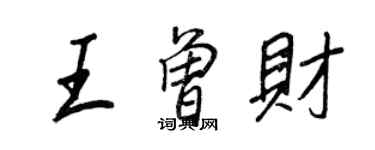 王正良王曾财行书个性签名怎么写