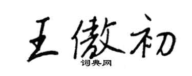 王正良王傲初行书个性签名怎么写