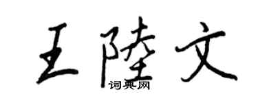 王正良王陆文行书个性签名怎么写
