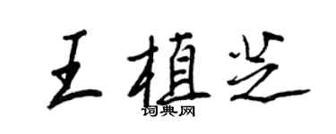 王正良王植芝行书个性签名怎么写