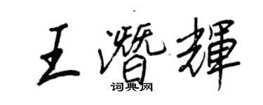 王正良王潜辉行书个性签名怎么写