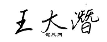王正良王大潜行书个性签名怎么写
