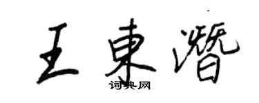 王正良王东潜行书个性签名怎么写
