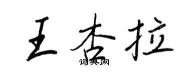 王正良王杏拉行书个性签名怎么写