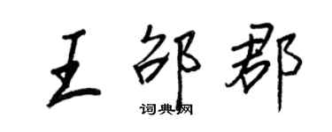 王正良王邵郡行书个性签名怎么写