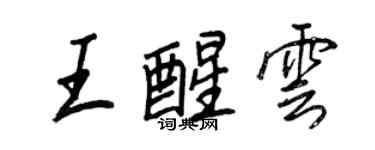 王正良王醒云行书个性签名怎么写