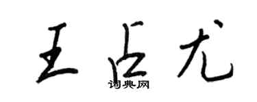 王正良王占尤行书个性签名怎么写
