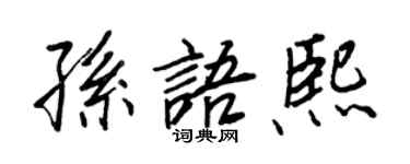 王正良孙语熙行书个性签名怎么写