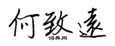 王正良何致远行书个性签名怎么写