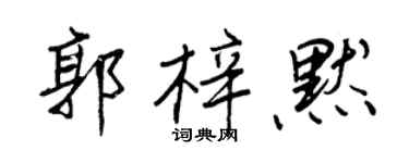 王正良郭梓默行书个性签名怎么写
