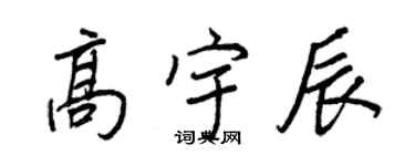 王正良高宇辰行书个性签名怎么写