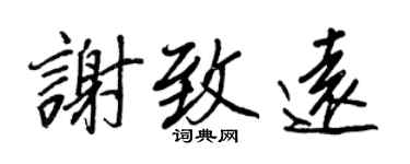 王正良谢致远行书个性签名怎么写