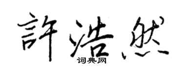 王正良许浩然行书个性签名怎么写
