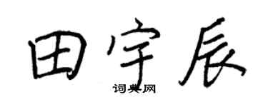 王正良田宇辰行书个性签名怎么写