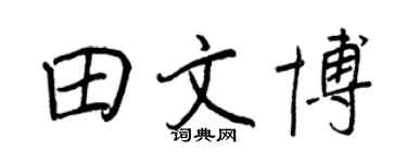 王正良田文博行书个性签名怎么写