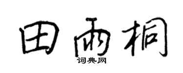 王正良田雨桐行书个性签名怎么写