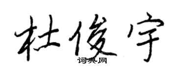 王正良杜俊宇行书个性签名怎么写