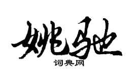 胡问遂姚驰行书个性签名怎么写