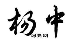 胡问遂杨中行书个性签名怎么写