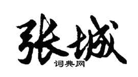 胡问遂张城行书个性签名怎么写