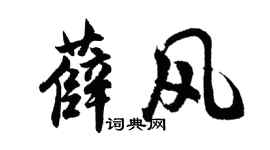 胡问遂薛风行书个性签名怎么写