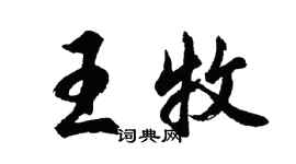 胡问遂王牧行书个性签名怎么写