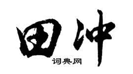 胡问遂田冲行书个性签名怎么写